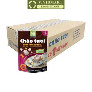 [THÙNG 30 GÓI] - SG FOOD - Cháo tươi SG Food 5 vị: Sườn non Cá hồi Tổ yến Lươn Cá lóc Cháo tươi ăn liền SG Food (240g/gói)