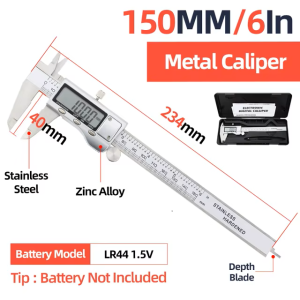 Metal Caliper Digital Stainlees Steel Varnier Caliper Alat Ukur Kaliber Vernier Profesional Pachometer Digital Kaliper Logam Pengukur Ketebalan LCD - Micrometer - Sigmat Digital Varnier