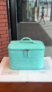 Crocodile Pattern Genuine Leather Cosmetic Bag Luxury New Large Capacity Cowhide Portable Travel Toiletry Storage Cosmetic Bag2026