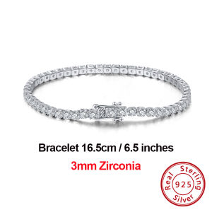 Rinntin 925 Sterling Silver Tennis celets For Women 2mm 3mm 4mm Cubic Zirconia celet Jewelry Wholesale Party Gift SB94