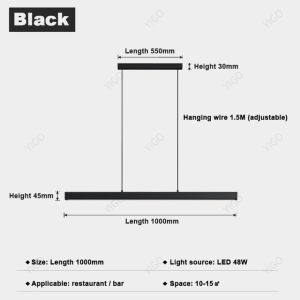 【Remote Dimming】Modern minimalist LED Pendant Light Long strip LED Hanging Light 80CM 100CM dining table study Ceiling Light Pendant LampFast shipping