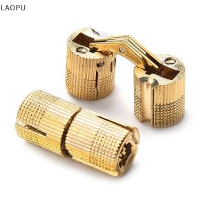 🎉【Low price】🎉LAOPU Copper Brass Furniture Hinges 8-24mm Cylindrical Hidden Cabinet Concealed Invisible Door Hinges For Hardware Gift Box