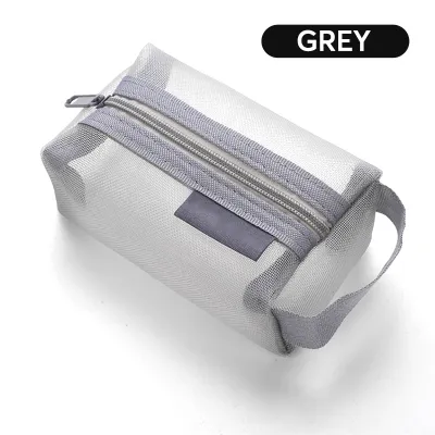 [🇵🇭 Stock&COD] Simple Nylon Square Mesh Coin Purse Large Capacity Key Card Coin Pocket Mesh Cosmetic Bag With Handle