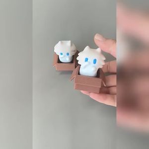 CuddleCove Cute Meow Cat Finger Keyboard Fidget Toy Stress Relief Keychain Portable Desktop Ornament Funny Gift