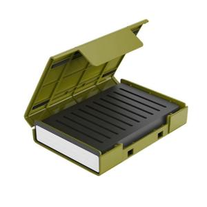 Compactly ABS Hard Drive Container Holds 4x 2.5Inch or 1x3.5Inch HDDs Builts-In EVA Reinforced Shock-Resistant Cushions