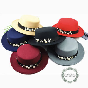 Nón phớt nam nữ đính đá sang trọng mũ gaucho dạ nỉ đầu bằng phong cách quý tộc