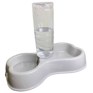 Pet Dog Cat 2in1 Bowl Food Feeding Water Drinking Bowl