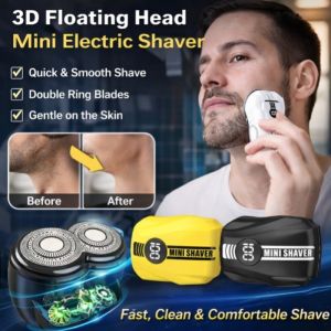 Men Electric Shaver 3D Floating Heads Cordless Rechargeable Smooth Shave Personal Grooming Appliance