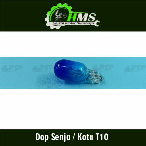 Dop Senja / Kota T10 (Biru) Harga Per 1 PC - Bohlam Lampu Lamp Bulb T10 12V 5W Warna Biru Blue