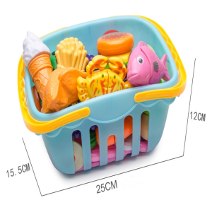 【With Basket】25pcs Cut Fruits Vegetable Simulated Toys Kids Gift Set Education Physical Structure Cognition