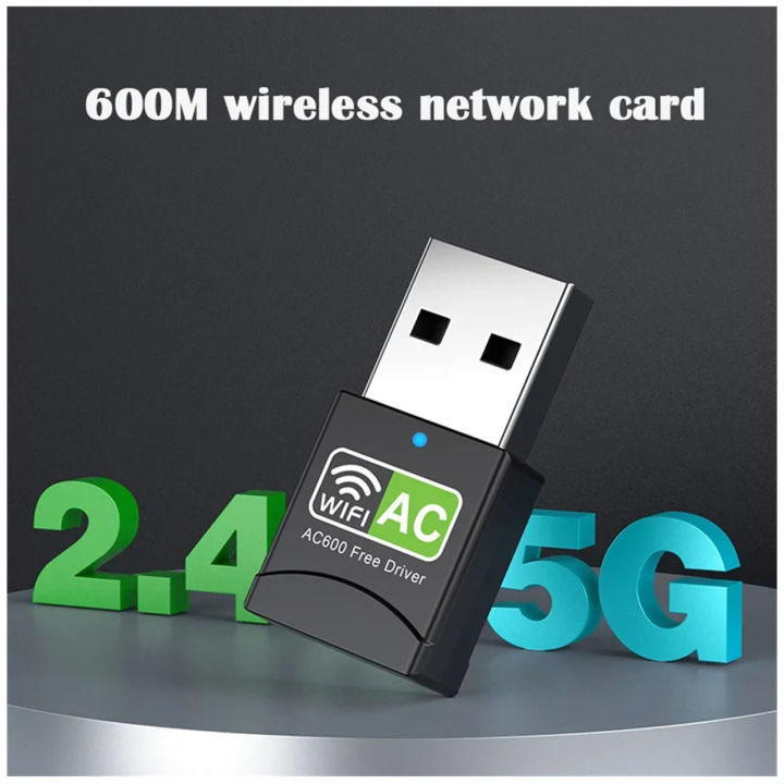 AC600 FREE DRIVER 600Mbps Wireless USB Wifi Adapter 2.4G 5GHz Dual Band 802.11b/n/g/ac Network Card Receiver Wifi Dongle