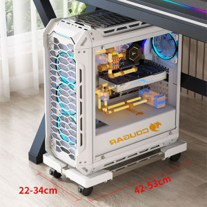 HANGDIAN(จัดส่งฟรีทั้งร้าน)ฐานรอง PC ปรับความกว้างได้ ที่วางคอมพิวเตอร์ ขาตั้ง แท่นวาง ที่รอง ที่วาง ฐานวางเครื่อง - Case CPU Holder Stand with Wheels for Computer Cases ไฟเบอร์เทค วงเล็บโฮสต์คอมพฐานสำหรับวางคอมพิวเตอร์ ติดตั้งล้อแข็งแรง รถเข็นไม่มีแฮนด์อ