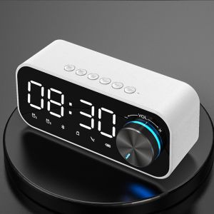 2024 Bluetooth Speaker Wireless with  Alarm Clock LED HiFi Super Bass Subwoofer Music Player Desktop FM Radio