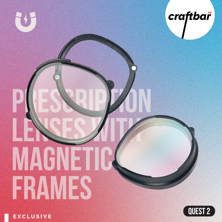 Prescription Lenses with Sturdy Lens Frames for Quest 2 (Made