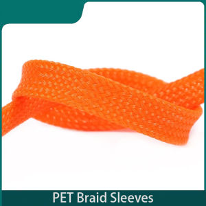 1M Orange PET Braid Sleeves High Density Insulated Snake Skin Cable Wrap Sheath 2/4/6/8/10/12/14/16/20mm