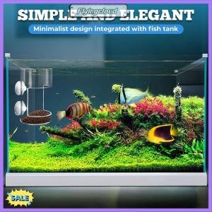 Follow Get New[FlyingC] Fish Feeder For Aquarium 2025 New Fish Tank Dish Tray With Suction Cup Acrylic Fish Feeding Tube Fish Food Holder