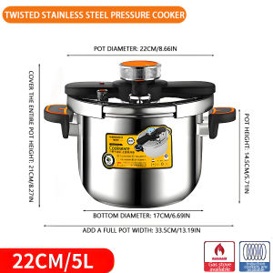 304 Stainless steel Pressure Cooker heavy duty  Explosion Proof Pressure Cooker Suitable for stoves