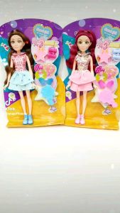 A-005 (2) Sweet Girl Dress Up Fashion Doll with Eye Lashes and Colored Hair by Kaibibi Girl