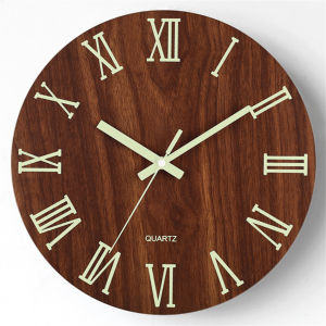 Wooden GlowintheDark Wall Clock