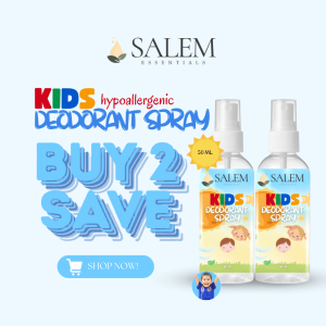 Buy 2 Save Salem Essentials Kids Deodorant Spray 50 ml - Hypoallergenic All-Natural Fresh Scent Odor Protection