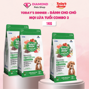 [1KG] Thức ăn hạt cho chó mọi lứa tuổi TODAYS DINNER cân bằng dinh dưỡng nhập khẩu Hàn Quốc