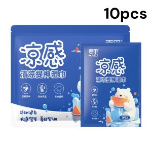 Cooling wipes Bag of 20 pieces Disposable cooling wipes Refreshing and refreshing wipes