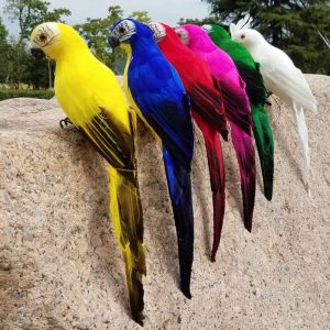 Shipping in 24 Hours+COD TTLIFE 25cm handmade simulation parrot creative feather lawn figurine animal bird garden bird props decoration