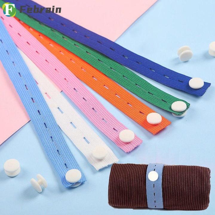 Yatnks 60Pcs Roll-up Clothes Storage Bands - Elastic Straps With Buttons For Drawer, Closet, Travel