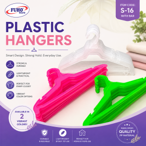 24pcs FUHO 16" Plastic Laundry Hangers #S-16