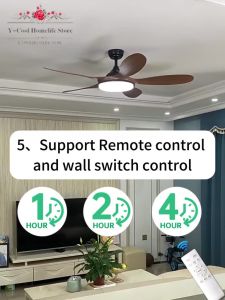 GOGEOUS Nordic Ceiling Fan With Light Big Size 48/52 Inch Industrial Electric Fan Remote Control Dc Motor Tricolor Lighting Chandelier Celling Fans Lights LargeFor Living Room Bedroom Garden[Fast Shipping]