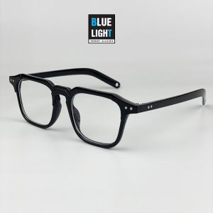 Gọng Kính Cận Kính Giả Cận Nam Nữ Mắt Vuông Cá Tính Nhựa Siêu Nhẹ Hàn Quốc - BLUE LIGHT