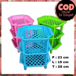 RAK SEGI 8 RAK MINI SUSUN 3 RAK PLASTIK RAK BUMBU RAK KOSMETIK STORAGE
