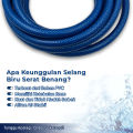 Selang Air Serat Benang Biru Permeter 1/2 5/8 3/4 Inch Tebal 2mm Siram Kebun Tanaman COD. 