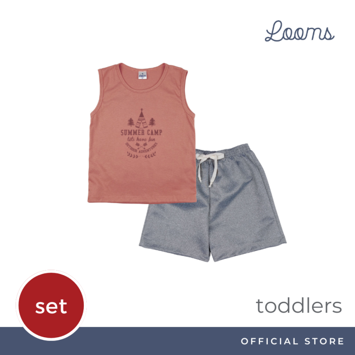 Looms Toddlers 13 Years Boys Muscle Shirt And Shorts Terno Set