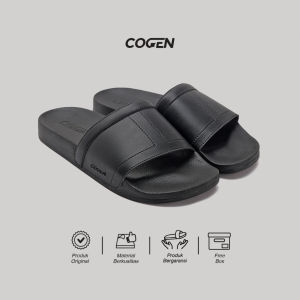 Cogen Sandal Pria Sendal Slide Black Slipper Selop Hitam Original OPAL Series - Jetline