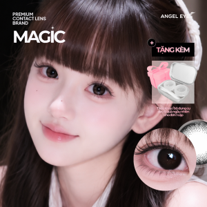 Lens đen giãn tròng tone đen tự nhiên MAGIC BLACK - Lens mắt đen Angel Eyes - Độ cận 0-8 (Lens đen cận | Kính áp tròng cận màu đen | Lens màu đen có độ)
