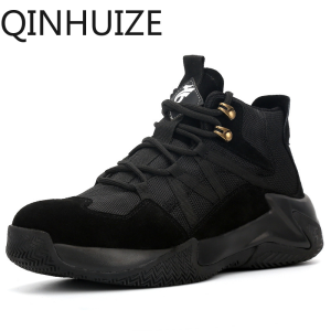 QINHUIZE New safety work shoes Lightweight steel toe anti-smashing anti-piercing electrician insulation electric welding wear-resistant safety boots