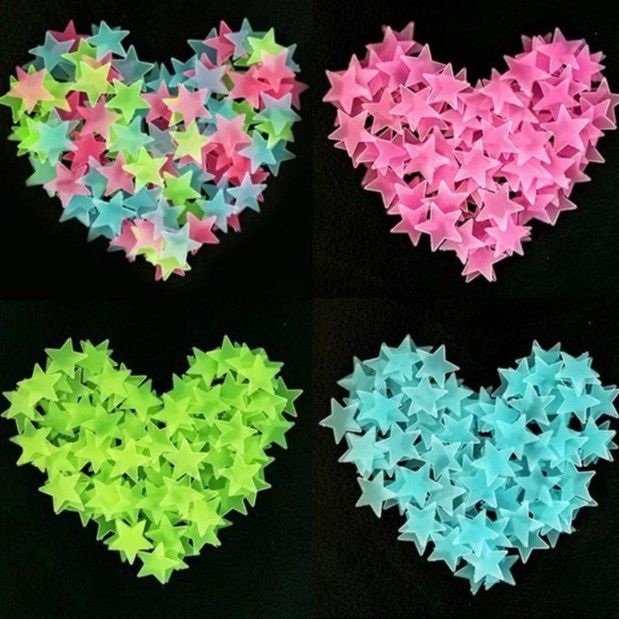 L4%20-%20R74%20Stiker%20Bintang%20Per%20100pcs%20/%20Stiker%20Dinding%20/%20Glow%20In%20The%20Dark%20/%20Stiker%20Dekorasi%203D%20-%20Image%206