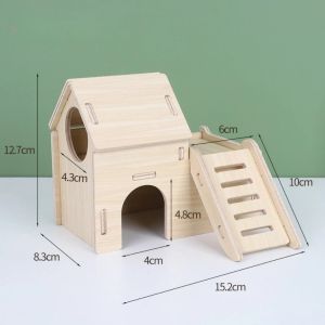 CHLOCH Wooden Hamster Villa Chewable Easy to Install Seesaw Swing  Cage Accessories Platform House Pet Supplies