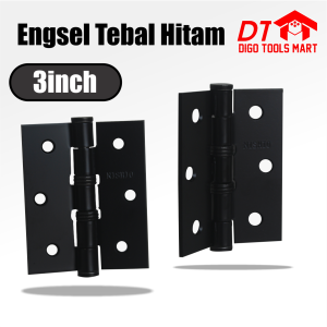 Engsel Pintu Tebal Hitam 3 Inci Sepasang Full Black