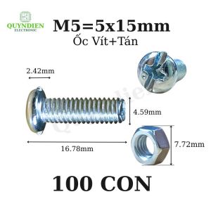 Ốc vít kèm tán M5x15mm túi 100 con - LinhKien HD audio