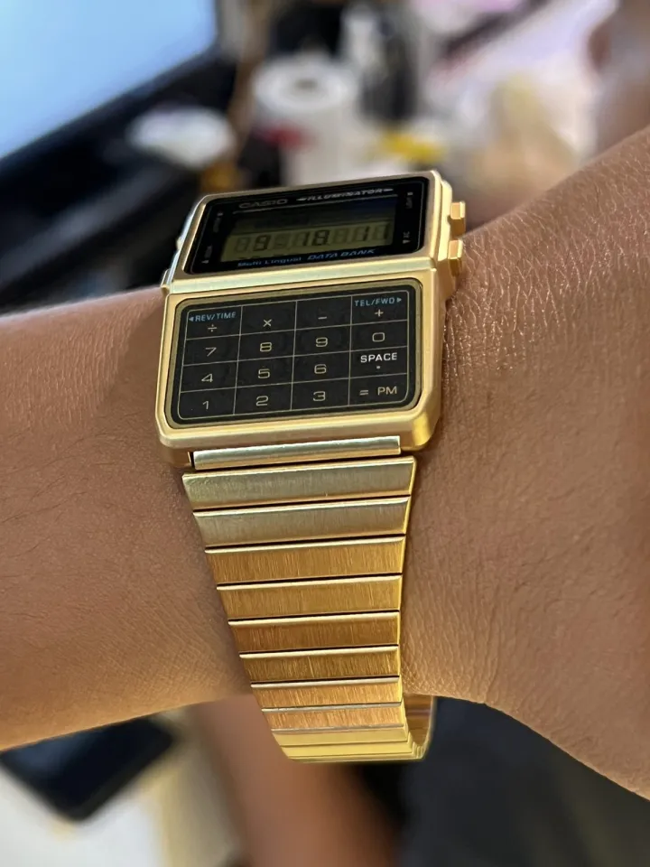 Casio vintage discount calculator gold watch