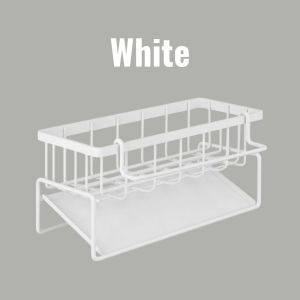 Sink Drain Rack Kitchen Faucet Sponge Holder Hanging Rod Storage Organizer for Dishcloth Soap Brush Rust Proof
