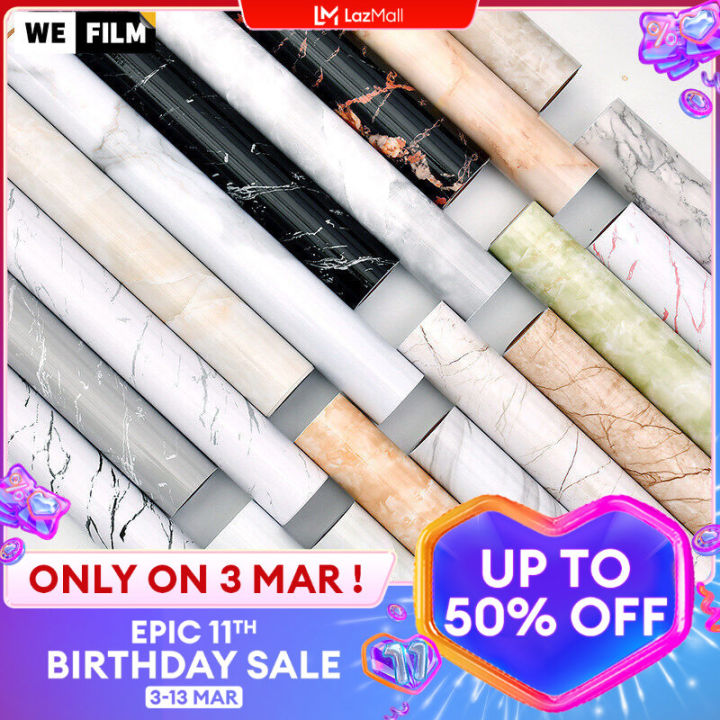 WEFILM Marble Wallpaper Granite Wallpaper Roll Kitchen Countertop