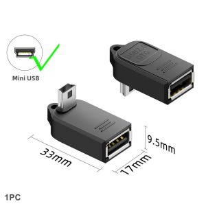 LUMIYA Hỗ trợ sạc điện thoại và máy tính bảng Bộ chuyển đổi Micro USB OTG Truyền dữ liệu Khuỷu tay Bộ chuyển đổi Mini USB sang USB-A Di động Cắm là chạy Đầu nối USB Ổ đĩa flash USB