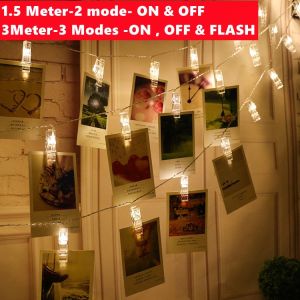 FY LED Fairy Light Photo Clip 1.5M 3M String Lights Operated Gambar Led Foto Klip Peg Led Lampu 悬挂式相片夹子灯