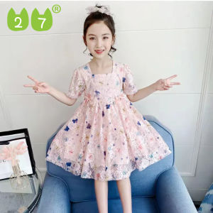 27KIDS Váy Cho Bé Gái Váy Trẻ Em Mùa Hè Cho Bé Gái Đầm Công Chúa Tuổi Tay Ngắn Váy Quà Tặng Sinh Nhật Cho Bé Gái