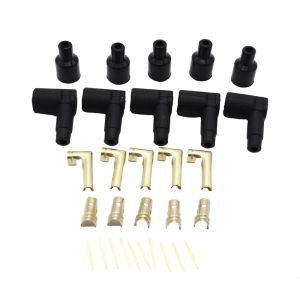 Professional Ignition Coil Connection Kit 90 Degree Boots Brass Terminals Suitable for 6 to 10mm Spark Plugs Wires
