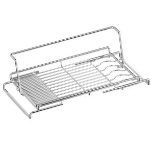 YTRYTWE Adjustable Telescopic Dish Rack Space Saving Stainless Steel Sink Drain Basket Durable Non-Slip Utensil Drainer for Kitchen