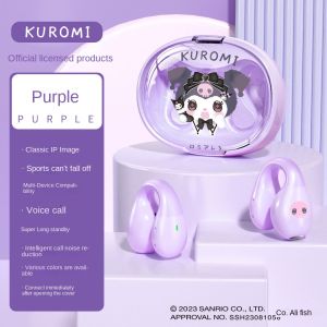 100% Authentic Sanrio Kuromi Wireless Bluetooth Earphone HIFI Sound Earphones with mic Original High Quality Sports Headset Noise Cancellation TWS Wireless Earbuds for IOS Android Phone Cinnamoroll Birthday Gift EJ-203
